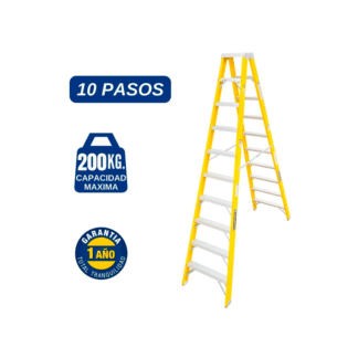 Escalera Fibra de Vidrio Tijera Doble Ascenso de 10 Pasos Bronco American Ladder