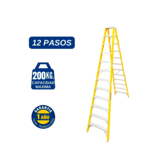 Escalera Fibra de Vidrio Tijera Doble Ascenso de 12 Pasos Bronco American Ladder