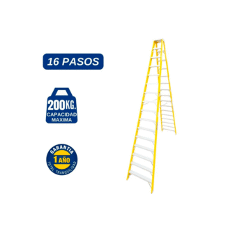 Escalera Fibra de Vidrio Tijera Doble Ascenso de 16 Pasos Bronco American Ladder
