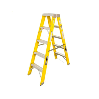 Escalera Fibra de Vidrio Tijera Doble Ascenso de 5 Pasos Bronco American Ladder