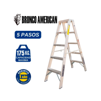Escalera Aluminio Tijera Doble Ascenso de 5 Pasos-Bronco American Ladder