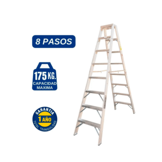 Escalera Aluminio Tijera Doble Ascenso de 8 Pasos-Bronco American Ladder