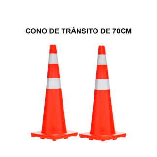 CONO DE SEGURIDAD DE 70CM + CINTAS REFLECTIVAS