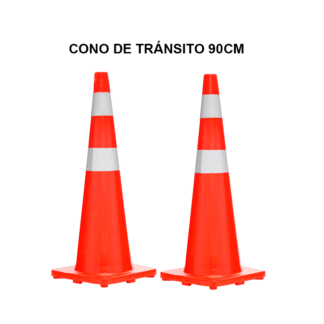 CONO DE SEGURIDAD DE 90CM + CINTAS REFLECTIVAS