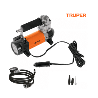 Compresora de aire con linterna para auto, 12v TRUPER