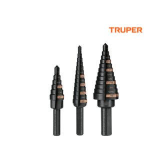 Juego de 3 Brocas Escalonadas Óxido Negro TRUPER