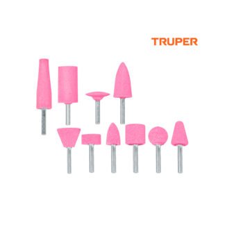 Juego de 10 piedras montadas zanco 1/4" TRUPER