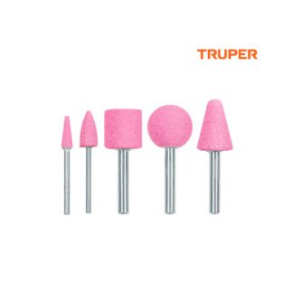 Juego de 5 piedras montadas zanco 1/4" y 1/8" TRUPER
