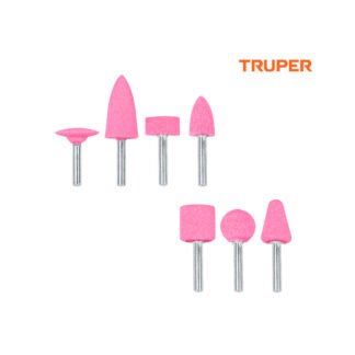 Juego de 7 piedras montadas zanco 1/4" TRUPER