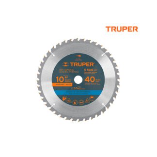 Sierra circular de 10" para madera, 40 dientes centro 5/8" TRUPER