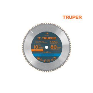Sierra circular de 10" para madera, 80 dientes centro 5/8" TRUPER
