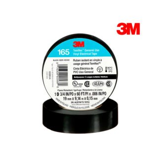 Cinta Eléctrica de PVC Temflex 165 Negro 19 mm x 18.3 mts 3M