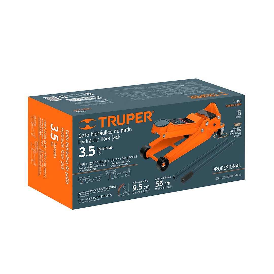 gata hidráulica tipo lagarto 3.5 t profesional truper gata hidráulica tipo lagarto 3.5 t profesional truper